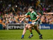 24 May 2015; John Fitzgibbon, Limerick, in action against Tony Kelly, Clare. Munster GAA Hurling Senior Championship Quarter-Final, Clare v Limerick. Semple Stadium, Thurles, Co. Tipperary. Picture credit: Dáire Brennan / SPORTSFILE