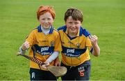 24 May 2015; Clare supporters Daragh Quinlan, aged 9, and Oran Kelly, aged 10, from St. Joseph's Doora-Barefield GAA Club. Munster GAA Hurling Senior Championship Quarter-Final, Clare v Limerick. Semple Stadium, Thurles, Co. Tipperary. Picture credit: Dáire Brennan / SPORTSFILE