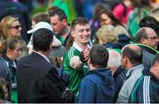 24 May 2015; Kevin Downes, Limerick, celebrates with supporters after the game. Munster GAA Hurling Senior Championship Quarter-Final, Clare v Limerick. Semple Stadium, Thurles, Co. Tipperary. Picture credit: Dáire Brennan / SPORTSFILE