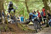 24 May 2015; Martin Maes, left, and Joe Barnes in action during Stage 6 of the Chain Reaction Cycles Emerald Enduro, the 2nd Round of the 2015 Enduro World Series. County Wicklow. Picture credit: Ramsey Cardy / SPORTSFILE
