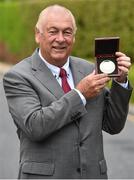 25 May 2015; Forty years after his widely acclaimed victory in the revamped Irish Open Championship at Woodbrook in 1975, Christy O’Connor Jnr, pictured, was today honoured by the Association of Sports Journalists in Ireland for his outstanding contribution to professional golf in this country. Croke Park Hotel, Dublin. Picture credit: Ramsey Cardy / SPORTSFILE