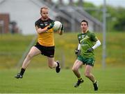 25 May 2015; Benny Coulter, Ulster XV, in action against Anthony Rainbow, Rest of Ireland. The GAA Open Charity Football match aims to raise funds for the Cancer Fund for Children at Daisy’s Lodge in Newcastle, the setting for the Dubai Duty Free Irish Open Golf at the Royal County Down course. The GAA Open is a partnership event between the GAA at club, county, provincial and national level, the Newry, Mourne and Down District Council and the Dubai Duty Free Irish Open. St Patrick's Park, Newcastle, Co. Down.GAA Open Charity Football Match, Ulster v Rest of Ireland, St Patrick's Park, Newcastle, Co. Down. Picture credit: Oliver McVeigh / SPORTSFILE