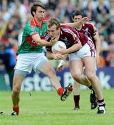 13 July 2008; Barry Cullinane, Galway, in action against Ronan McGarrity GAA Football Connacht Senior Championship Final, Mayo v Galway, McHale Park, Castlebar, Co. Mayo. Picture credit: Ray Ryan / SPORTSFILE