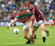 13 July 2008; Austin O'Malley, Mayo, in action against Michael Meehan, Galway. GAA Football Connacht Senior Championship Final, Mayo v Galway, McHale Park, Castlebar, Co. Mayo. Picture credit: Oliver McVeigh / SPORTSFILE