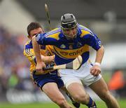 13 July 2008; Conor O'Mahony, Tipperary, in action against Diarmuid McMahon, Clare. GAA Hurling Munster Senior Championship Final, Tipperary v Clare, Gaelic Grounds, Limerick. Picture credit: Ray McManus / SPORTSFILE