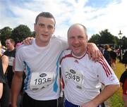 12 July 2008; Dublin star Paul Brogan and former Tipperary hurler John Leahy after finishing the Lifestyle Sports - Adidas Irish Runner Challenge. Phoenix Park, Dublin. Picture credit: Ray McManus / SPORTSFILE