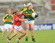 12 July 2008; Mairead Finnegan, Kerry, in action against Sinead O'Reilly, Cork. Cork v Kerry - TG4 Munster Ladies Senior Football Final, Pairc Ui Rinn, Cork. Picture credit: Brian Lawless / SPORTSFILE