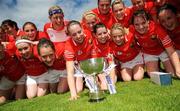 12 July 2008; Cork players celebrate with the cup after the match. Cork v Kerry - TG4 Munster Ladies Senior Football Final, Pairc Ui Rinn, Cork. Picture credit: Brian Lawless / SPORTSFILE