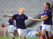 13 July 2008; Jody Maloney, left, and team-mate Leanne Roche, Moyross, Co. Limerick, celebrate during one of their matches. Gaelic 4 Girls, National Blitz Day, Croke Park, Dublin. Picture credit: Brian Lawless / SPORTSFILE