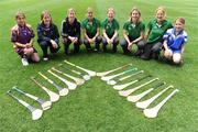 14 July 2008; Over 240 players from Antrim, Carlow, Cavan, Down, Louth, Roscommon, Waterford and Wexford had the once in a lifetime opportunity to play on the hallowed turf of Croke Park. Pictured are, from left, Cassie Bennett, Wexford, Kate Kelly, Wexford, Sinéad Cahalan, Galway, Jenny Duffy, Cork, Deidre Murphy, Clare, Mary O'Connor, Cork, Caroline Murray, Galway and Lorraine O'Rourke Cavan. Coillte Camogie - U14 Development Squads Blitz Day, Croke Park, Dublin. Picture credit: Stephen McCarthy / SPORTSFILE