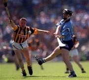 18 June 2000; Shane Martin of Dublin in action against Charlie Carter of Kilkenny during the Guinness Leinster Senior Hurling Championship Semi-Final match between Kilkenny and Dublin at Croke Park in Dublin. Photo by Ray McManus/Sportsfile