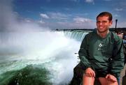 16 June 2000; Dominic Crotty takes in the surroundings during an Ireland Rugby players visit to Niagara Falls in Ontario, Canada. Photo by Matt Browne/Sportsfile