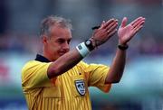 23 July 2000; Referee Hugh Byrne during the Pre-Season Friendly match between St Patrick's Athletic and West Ham United at Richmond Park in Dublin. Photo by David Maher/Sportsfile