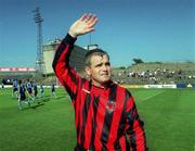 22 July 2000; Derek Swan of Bohemians waves to the crowd before his Testimonial match between Bohemians and Tranmere Rovers at Dalymount Park in Dublin. Photo by David Maher/Sportsfile