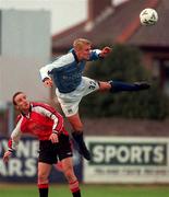 24 July 2000; Rhys Day of Manchester City in action against John Butler of Drogheda United during the Pre-Season Friendly match between Drogheda United and Manchester City at United Park in Drogheda, Louth. Photo by David Maher/Sportsfile