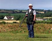 25 July 2000; David Malone poses for a portrait at Courtlough Shooting Grounds in Balbriggan, Dublin, prior to representing Ireland in the men's trap shooting event at the 2000 Summer Olympics in Sydney, Australia. Photo by Brendan Moran/Sportsfile