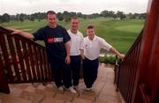 27 July 2000; Dublin footballers, from left, Jim Gavin, Paul Curran, and Dessie Farrell at Hollystown Golf Club. Photo by Brendan Moran/Sportsfile