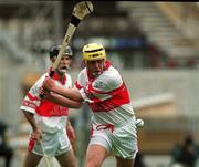 23 July 2000; Niall Mullan of Derry during the Guinness All-Ireland Senior Hurling Championship Quarter-Final match between Offaly and Derry at Croke Park in Dublin. Photo by Damien Eagers/Sportsfile
