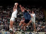 2 July 1994; Davy Dalton with the support of his Kildare team-mate Martin Lynch in action against Mick Galvin and Brian Stynes, right, of Dublin during the Bank of Ireland Leinster Senior Football Championship Quarter-Final Replay between Dublin and Kildare at Croke Park in Dublin. Photo by Brendan Moran/Sportsfile