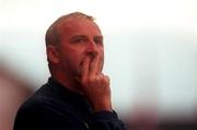 26 July 2000; Shelbourne manager Dermot Keely during the UEFA Champions League Second Qualifying Round First Leg match between Shelbourne and Rosenborg at Tolka Park in Dublin. Photo by David Maher/Sportsfile