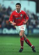 26 July 2000; David Byrne of Shelbourne during the UEFA Champions League Second Qualifying Round First Leg match between Shelbourne and Rosenborg at Tolka Park in Dublin. Photo by Brendan Moran/Sportsfile