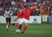 26 July 2000; David Byrne of Shelbourne during the UEFA Champions League Second Qualifying Round First Leg match between Shelbourne and Rosenborg at Tolka Park in Dublin. Photo by Brendan Moran/Sportsfile