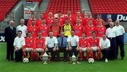 28 July 2000; The Shelbourne squad and management during a Shelbourne squad portraits session at at Tolka Park in Dublin. Photo by David Maher/Sportsfile