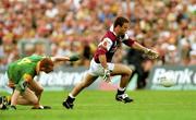 30 July 2000; Derek Savage of Galway in action against Michael McGuinness of Leitrim during the Bank of Ireland Connacht Senior Football Championship Final between Galway and Leitrim at Dr Hyde Park in Roscommon. Photo by David Maher/Sportsfile