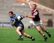 30 July 2000; Dermot Lowry of Dublin in action against James Martin of Westmeath during the Leinster Minor Football Championship Final between Dublin and Westmeath at Croke Park in Dublin. Photo by Damien Eagers/Sportsfile