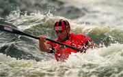 2 August 2000; Ian Wiley during a training session at the National Watersport Centre in Nottingham, England, prior to representing Ireland in the men's kayak singles event at the 2000 Summer Olympics in Sydney, Australia. Photo by Brendan Moran/Sportsfile