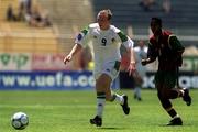 1 May 2000; Leonard Walker of Republic of Ireland in action against Valdir of Portugal during the UEFA U16 European Championship Finals Group A match between Portugal and Republic of Ireland at Be'er Sheva Municipal Stadium in Be'er Sheva, Isreal. Photo by David Maher/Sportsfile