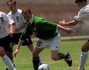 5 May 2000; Keith Graydon of Republic of Ireland in action against Ben Willetts of England during the UEFA U16 European Championship Finals Group A match between Republic of Ireland and England at Ashkelon Municipal Stadium in Ashkelon, Israel. Photo by David Maher/Sportsfile