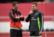 26 May 2015; Munster's Peter O'Mahony, left, and CJ Stander in conversation before squad training. Thomond Park, Limerick. Picture credit: Diarmuid Greene / SPORTSFILE