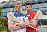 26 May 2015; Waterford hurler Philip Mahony, left, and Cork hurler Seamus Harnedy today launched the Liberty Insurance GAA #DriveSafer campaign. Liberty Insurance, Official Safe Driving Partner of the GAA, is calling on fans to ensure they #DriveSafer when travelling to games this summer after research showed that 39% of GAA fans admitted to driving after less than five hours sleep and over 50% of GAA fans have had incidents while driving when fatigued. Liberty Insurance will be using GAA ambassadors to support the campaign throughout the Championship, with additional initiatives in Croke Park encouraging fans to get to and from matches safely. For #DriveSafer tips check out www.facebook.com/LibertyInsuranceIreland or follow @LibertyIRL. Croke Park, Dublin. Picture credit: Brendan Moran / SPORTSFILE
