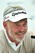 26 May 2015; Darren Clarke during a press conference. Dubai Duty Free Irish Open Golf Championship 2015, Practice Day 2. Royal County Down Golf Club, Co. Down. Picture credit: Ramsey Cardy / SPORTSFILE