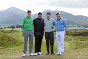 26 May 2015; Irish golfers Gary Hurley, Shane Lowry, Kevin Phelan and Cian McNamara on the 9th hole during their practice round. Dubai Duty Free Irish Open Golf Championship 2015, Practice Day 2. Royal County Down Golf Club, Co. Down. Picture credit: Ramsey Cardy / SPORTSFILE