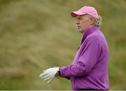 27 May 2015; Dermot Desmond on the 2nd tee. Dubai Duty Free Irish Open Golf Championship 2015, Pro-Am. Royal County Down Golf Club, Co. Down. Picture credit: Oliver McVeigh / SPORTSFILE