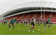 27 May 2015; A general view of the Ireland captain's run including players Richardt Strauss, Dave Kearney and Rob Kearney. Thomond Park, Limerick. Picture credit: Diarmuid Greene / SPORTSFILE