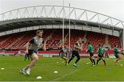 27 May 2015; A general view of the Ireland captain's run including players Jamie Heaslip, left, and Craig Gilroy. Thomond Park, Limerick. Picture credit: Diarmuid Greene / SPORTSFILE