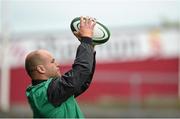 27 May 2015; Ireland's Richardt Strauss practices his lineout throwing during the captain's run. Thomond Park, Limerick. Picture credit: Diarmuid Greene / SPORTSFILE