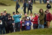 27 May 2015; Paul McGinley plays his 2nd shot on the 11th hole. Dubai Duty Free Irish Open Golf Championship 2015, Pro-Am. Royal County Down Golf Club, Co. Down. Picture credit: Ramsey Cardy / SPORTSFILE