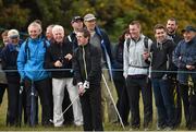 27 May 2015; Former jockey A.P McCoy jokes with comedian Patrick Kielty ahead of playing his 2nd shot on the 11th hole. Dubai Duty Free Irish Open Golf Championship 2015, Pro-Am. Royal County Down Golf Club, Co. Down. Picture credit: Ramsey Cardy / SPORTSFILE