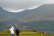 27 May 2015; Rory McIlroy hits his second shot on the 12th hole. Dubai Duty Free Irish Open Golf Championship 2015, Pro-Am. Royal County Down Golf Club, Co. Down. Picture credit: Ramsey Cardy / SPORTSFILE