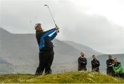 27 May 2015; Shane Lowry hits his second shot from the 13th fairway. Dubai Duty Free Irish Open Golf Championship 2015, Pro-Am. Royal County Down Golf Club, Co. Down. Picture credit: Ramsey Cardy / SPORTSFILE