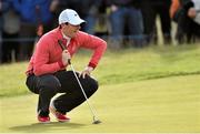 28 May 2015; Rory McIlroy lines up a putt on the 11th. Dubai Duty Free Irish Open Golf Championship 2015, Day 1. Royal County Down Golf Club, Co. Down. Picture credit: Ramsey Cardy / SPORTSFILE