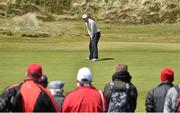 28 May 2015; Padraig Harrington, Ireland, watches his putt on the 2nd green. Dubai Duty Free Irish Open Golf Championship 2015, Day 1. Royal County Down Golf Club, Co. Down. Picture credit: Brendan Moran / SPORTSFILE