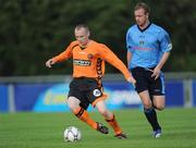 14 July 2008; Willo Flood, Dundee Utd, in action against Paul Byrne, UCD. Pre Season Friendly, UCD v Dundee United, Belfield Bowl, UCD, Dublin. Picture credit: Ray McManus / SPORTSFILE