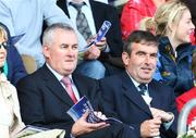 29 June 2008; GAA President-Elect Christy Cooney, left, alongside Ulster GAA President Tom Daly before the game. GAA Football Ulster Senior Championship Semi-Final, Down v Armagh, St Tighearnach's Park, Clones, Co. Monaghan. Picture credit: Oliver McVeigh / SPORTSFILE