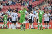 17 July 2008; A dejected Colin Healy, Cork City, after Toni Lehtinen, FK Haka, scored his side's second goal. UEFA Cup First Qualifying Round, 1st Leg, Cork City v FC Haka, Turners Cross, Cork. Picture credit: Stephen McCarthy / SPORTSFILE