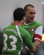 17 July 2008; Daniel Murray, Cork City, is congratulated by team-mate Danny Murphy after scoring his side's second goal. UEFA Cup First Qualifying Round, 1st Leg, Cork City v FC Haka, Turners Cross, Cork. Picture credit: Stephen McCarthy / SPORTSFILE